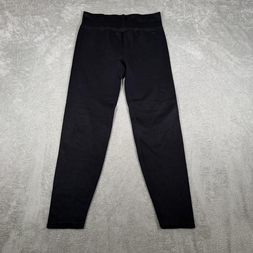 PINK Active Leggings Womens Large Black High Rise Ribbed Waistband Yoga Pants